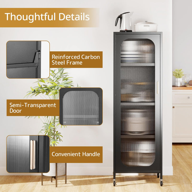 Armoire de rangement mobile à 5 niveaux Giantex