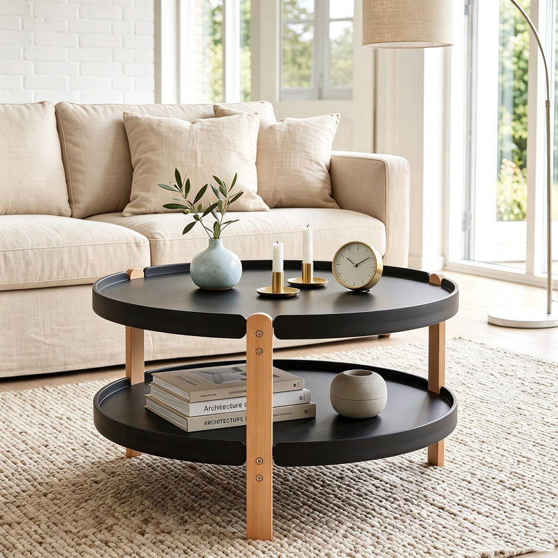 GIANTEX 31" Round Coffee Table with Storage