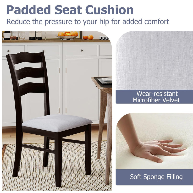 Giantex Wooden Dining Chairs Set of 2/4 with Rubber Wood Legs