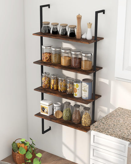 Giantex 4 Tier Modern Wall Mounted Bookshelf Set