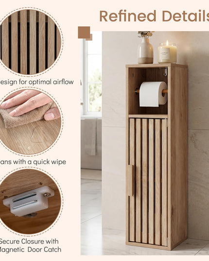 Giantex Slim Bathroom Cabinets Freestanding Toilet Paper Holder Stand