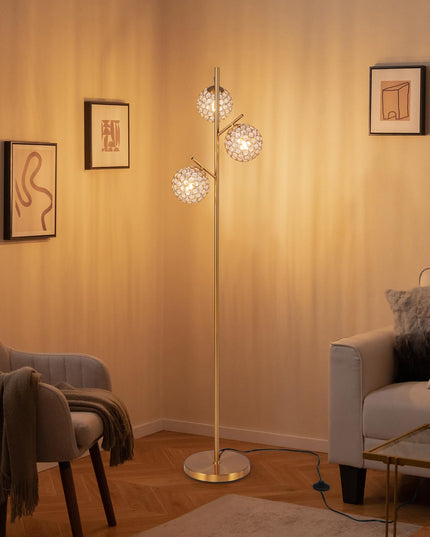 Giantex 3 Globe Floor Lamp - Mid Century Modern Floor Lamps for Living Room, Acrylic Lampshade