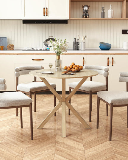 Giantex 36" Round Dining Table for 4 with Rubber Wood Legs