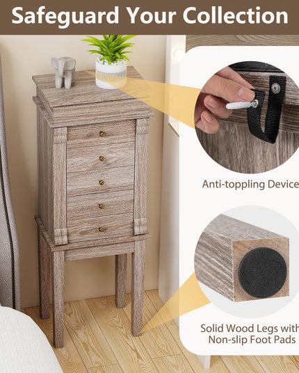 Armoire à bijoux Giantex avec miroir rabattable