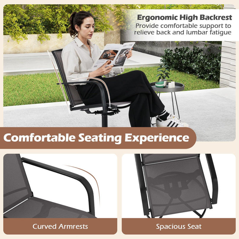 Giantex Outdoor Swivel Chairs Set of 2/4
