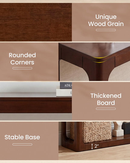 Giantex 47" Wood Console Table w/Solid Rubber Wood Frame