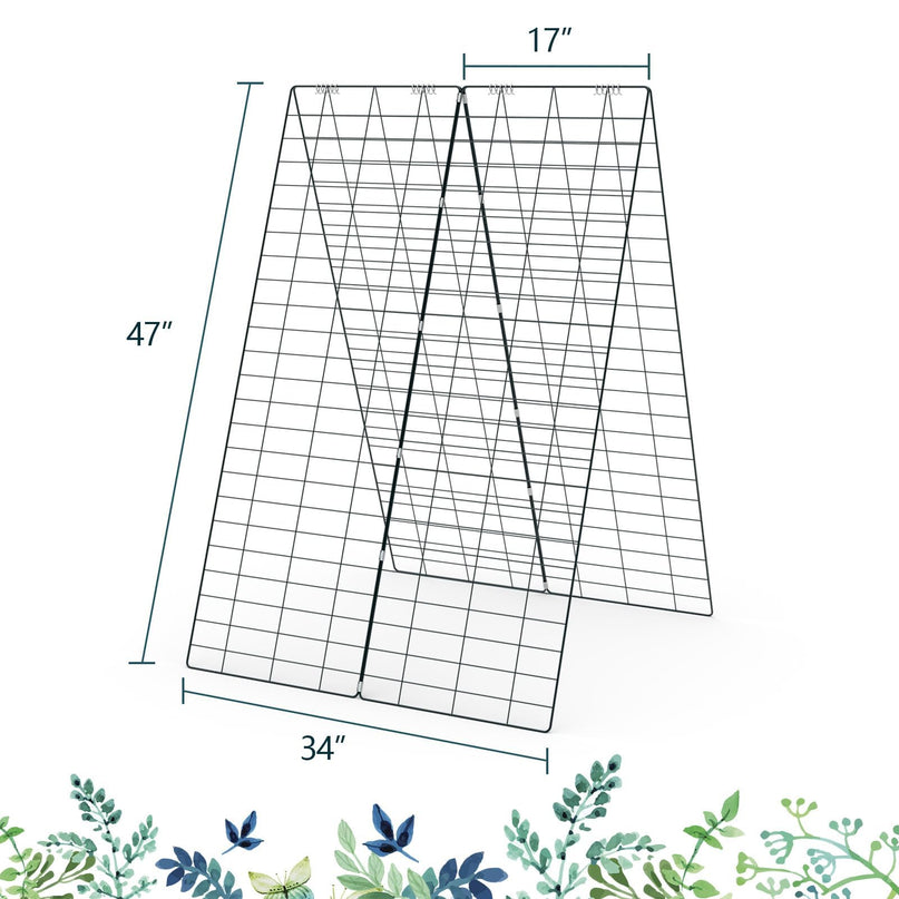 Treillis de Concombre Giantex à 4 Panneaux, Treillis de Jardin en Forme de A pour Plantes Grimpantes
