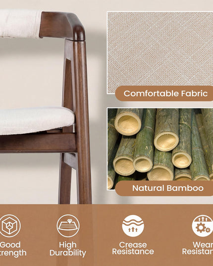Giantex Fauteuil d'appoint moderne du milieu du siècle, en tissu, bambou