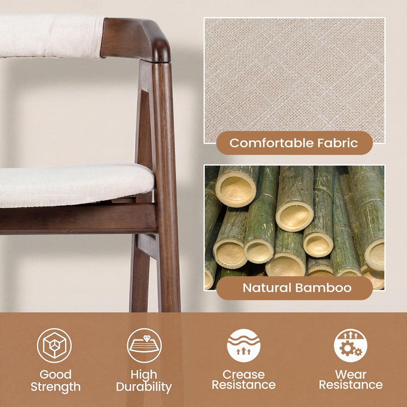 Giantex Fauteuil d'appoint moderne du milieu du siècle, en tissu, bambou