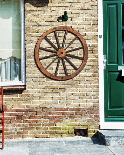 Giantex 30-Inch Wagon Wheels 4 Pieces, Decorative Wooden Wheels