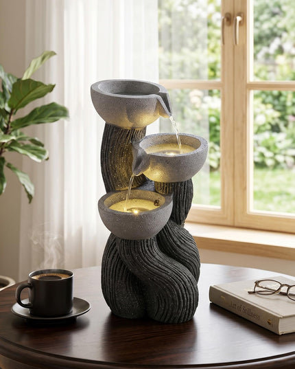 Giantex 3-Tier Outdoor Water Fountain with Lights