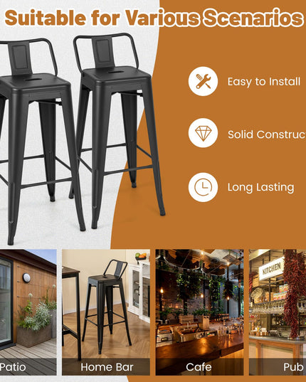Giantex Metal Bar Stools Set of 4 for Kitchen Island