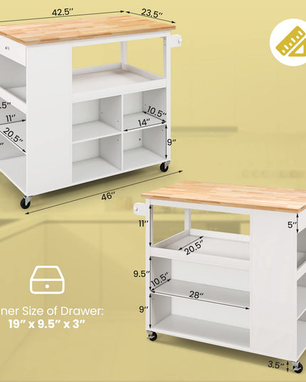 Mobile Kitchen Island Cart - Giantex