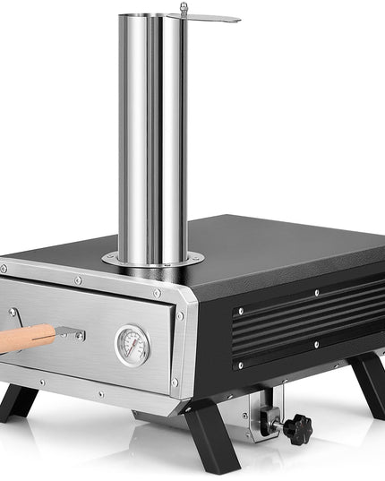 Giantex Pizza Oven Outdoor - 360° Rotating Pizza Stone