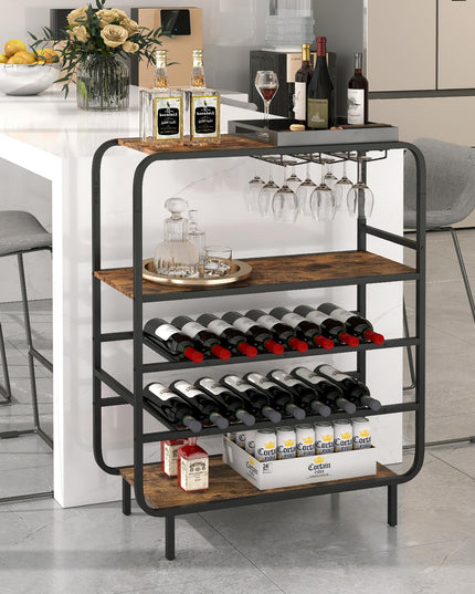 Giantex Industrial Wine Rack Freestanding Floor for Kitchen