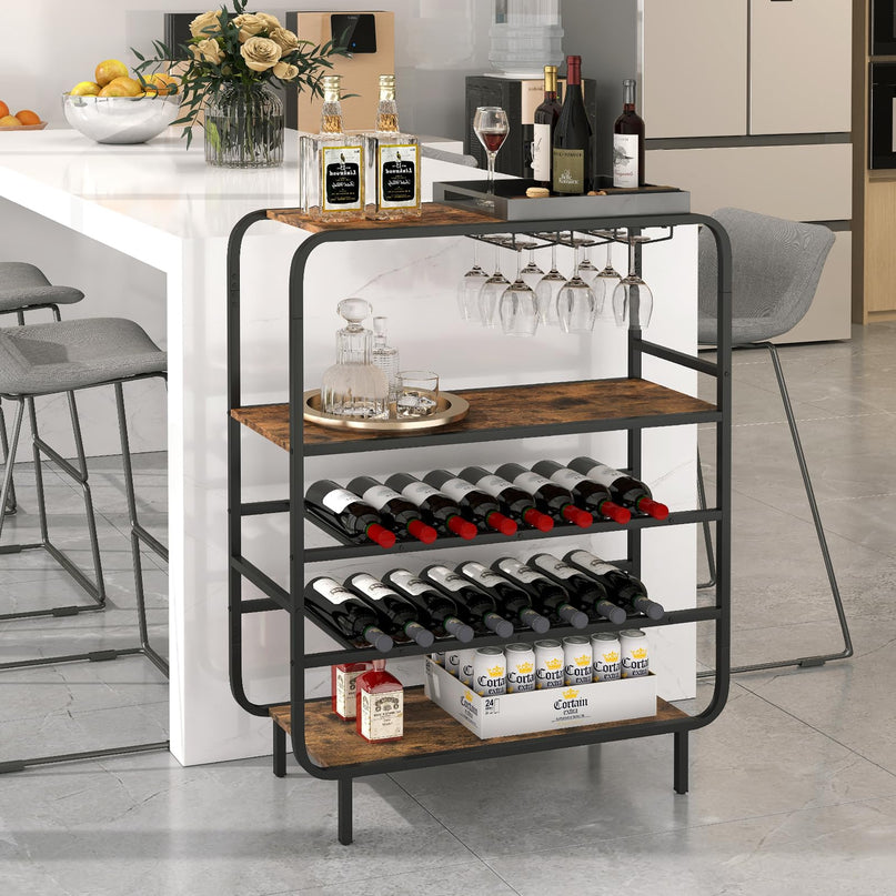 Giantex Industrial Wine Rack Freestanding Floor for Kitchen