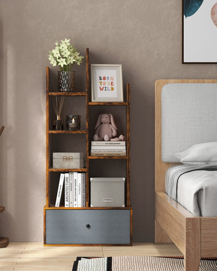 Étagère 9 cubes Giantex avec 2 tiroirs - Bibliothèque ouverte autoportante industrielle avec dispositif anti-basculement