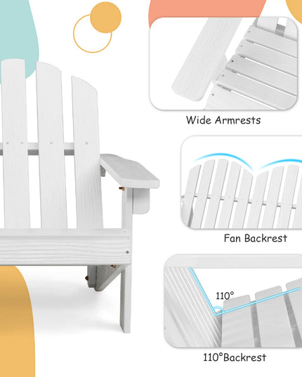 Giantex Kids 2-Seat Adirondack Chair - Fir Wood Double Loveseat with High Backrest, Arm Rest, 300 LBS Weight Capacity