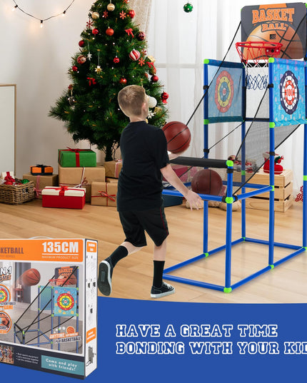 Giantex Kids Basketball Hoop Arcade Game, 2 in 1 Indoor Outdoor Arcade Basketball Game