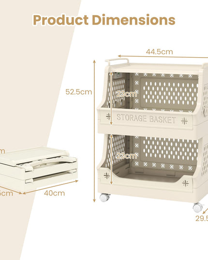 Giantex 3/4/5 Tier Rolling Laundry Cart with Wheels for Laundry Room