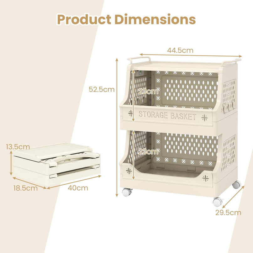 Giantex 3/4/5 Tier Rolling Laundry Cart with Wheels for Laundry Room