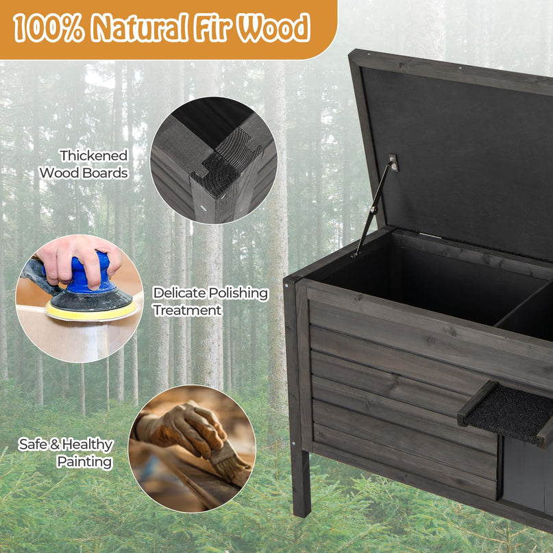 Giantex Outdoor Cat House - Weatherproof Feral Cat Shelter with All-Round Foam Insulated