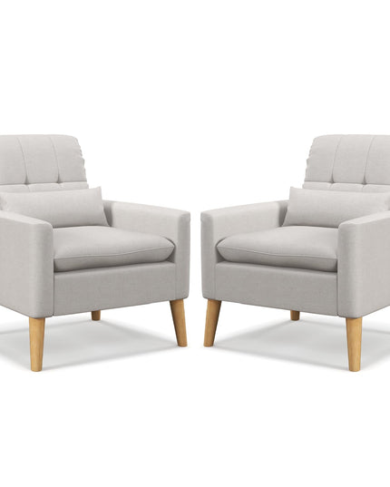 Giantex Modern Accent Chair, Mid-Century Linen Fabric Armchair