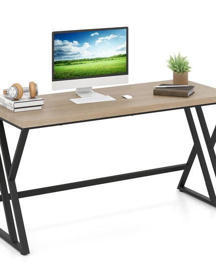 Giantex 59" Industrial Home Office Desk with Z Shaped Metal Leg & Crossbar