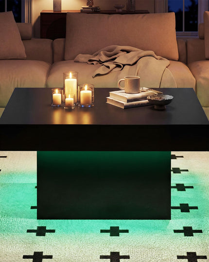 Giantex Table basse carrée à LED avec télécommande