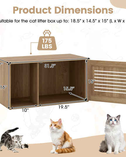 GIANTEX 31.5" Wooden Cat Litter Box Enclosure