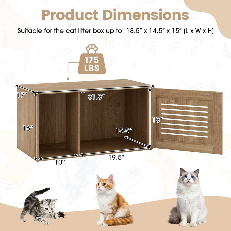 GIANTEX 31.5" Wooden Cat Litter Box Enclosure