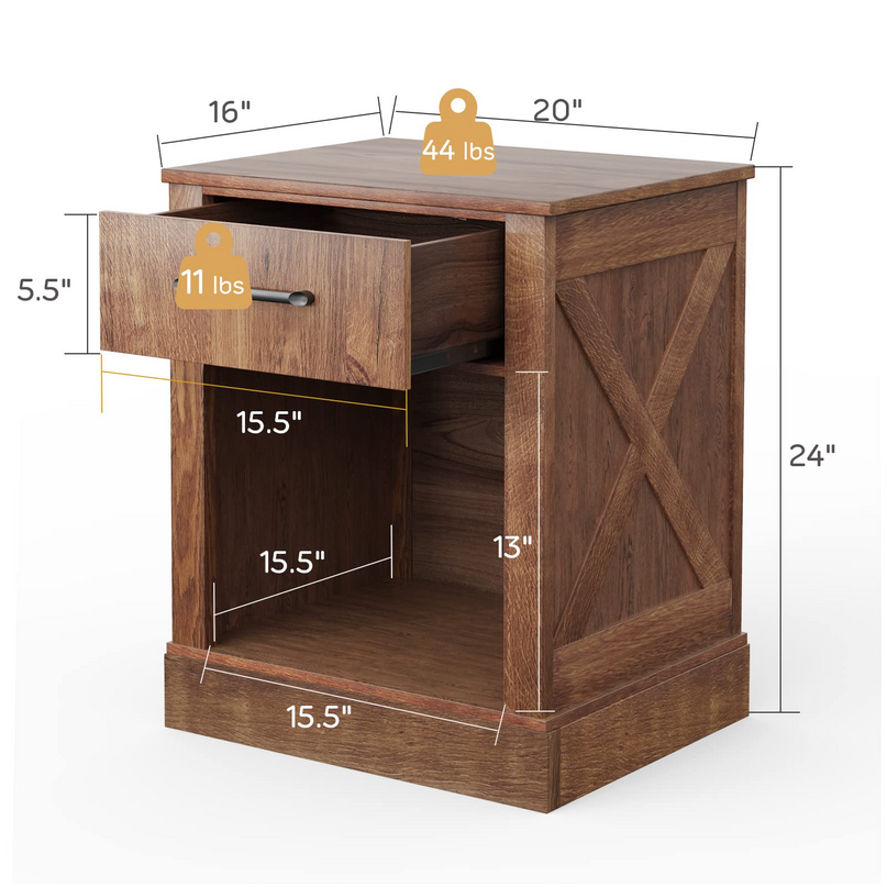 Wooden Sofa Side Table for Bedroom Office Study