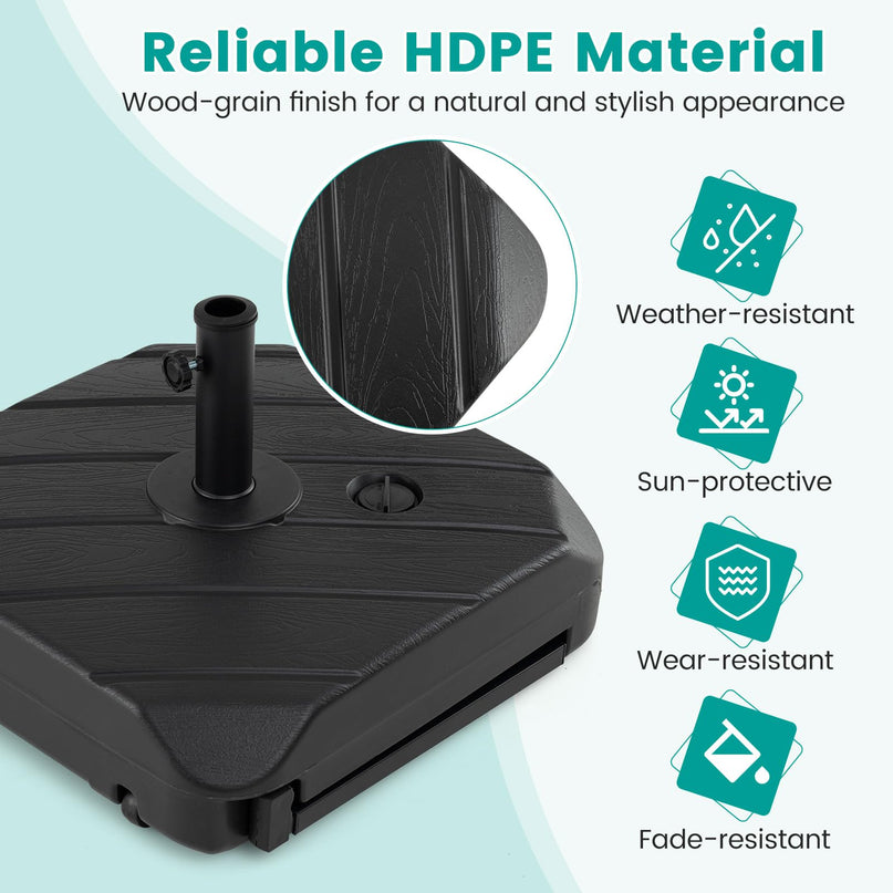 Giantex Rolling Patio Umbrella Base with Wheels and Pull Rod