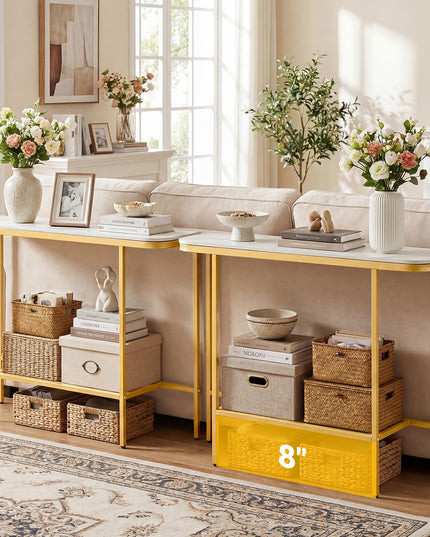 Giantex 44" Entryway Table with Faux Marble Tabletop & Heavy-Duty Metal Frame