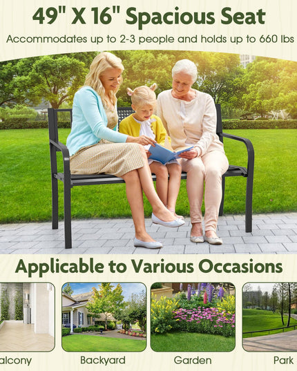 Giantex 660lbs Garden Bench with Backrest for Patio