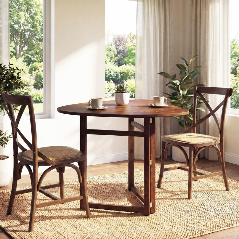Giantex Table à manger pliante à abattants 80 cm pour 2-3 personnes