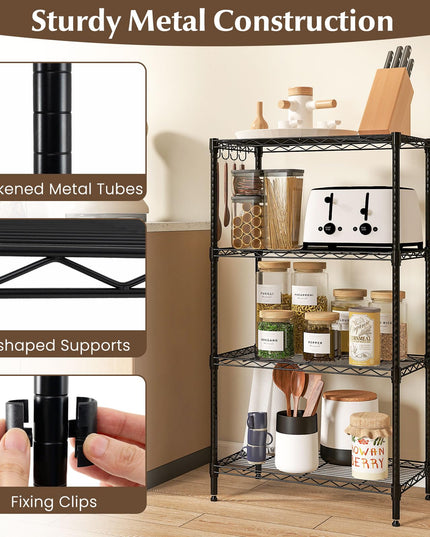 Étagères de rangement Giantex à 4 niveaux | Unité d'étagères métalliques robustes pour cuisine, garage