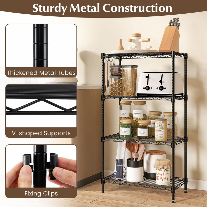 Giantex 4-Tier Storage Shelves | Heavy Duty Metal Shelving Unit for Kitchen, Garage