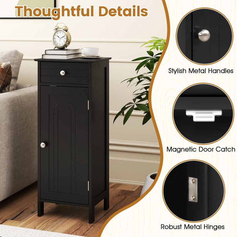 Giantex 34.5” Bathroom Cabinet Narrow Side Storage Organizer