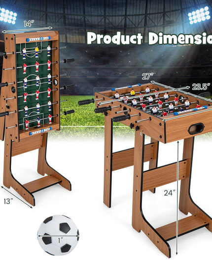 Giantex Folding Foosball Table, Space Saving Arcade Table Soccer with Durable Handle