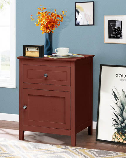 Wooden End Table W/Shelf - Giantex