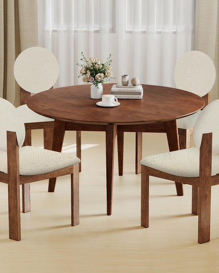 Giantex Sherpa Dining Chairs Set of 2/4 w/Rubber Wood Legs