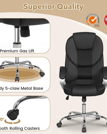 Giantex Ergonomic Mesh Executive Chair with Padded Armrests & Rocking Backrest