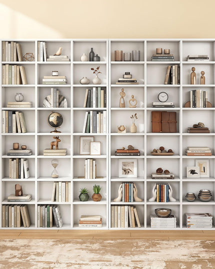 Giantex 70" Tall White Bookshelf with 24 Open Cube & 18 Adjustable Display Storage Shelves