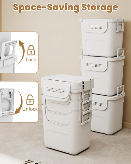 Bacs de rangement empilables Giantex 32QT avec couvercles