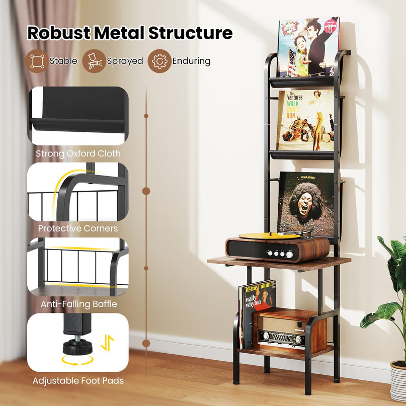 Giantex Record Player Stand with Vinyl Storage