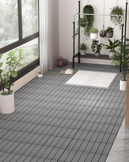 Giantex Interlocking Deck Tiles 18/36 Pack - 12 x 12 in Composite Outdoor Flooring Covering All Weather Use