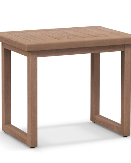 Giantex Teak Shower Bench for Inside Shower, 19" Waterproof Teak Shower Stool with Non-Slip Foot Pads