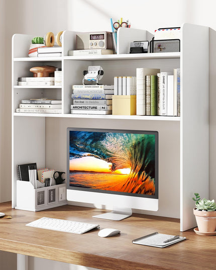 Giantex Desktop Bookshelf 37" Desk Hutch Dorm for Computer Up to 32 Inch