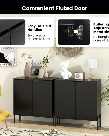Giantex Buffet Cabinet with Storage, 2-Door Kitchen Sideboard with Storage Cabinet